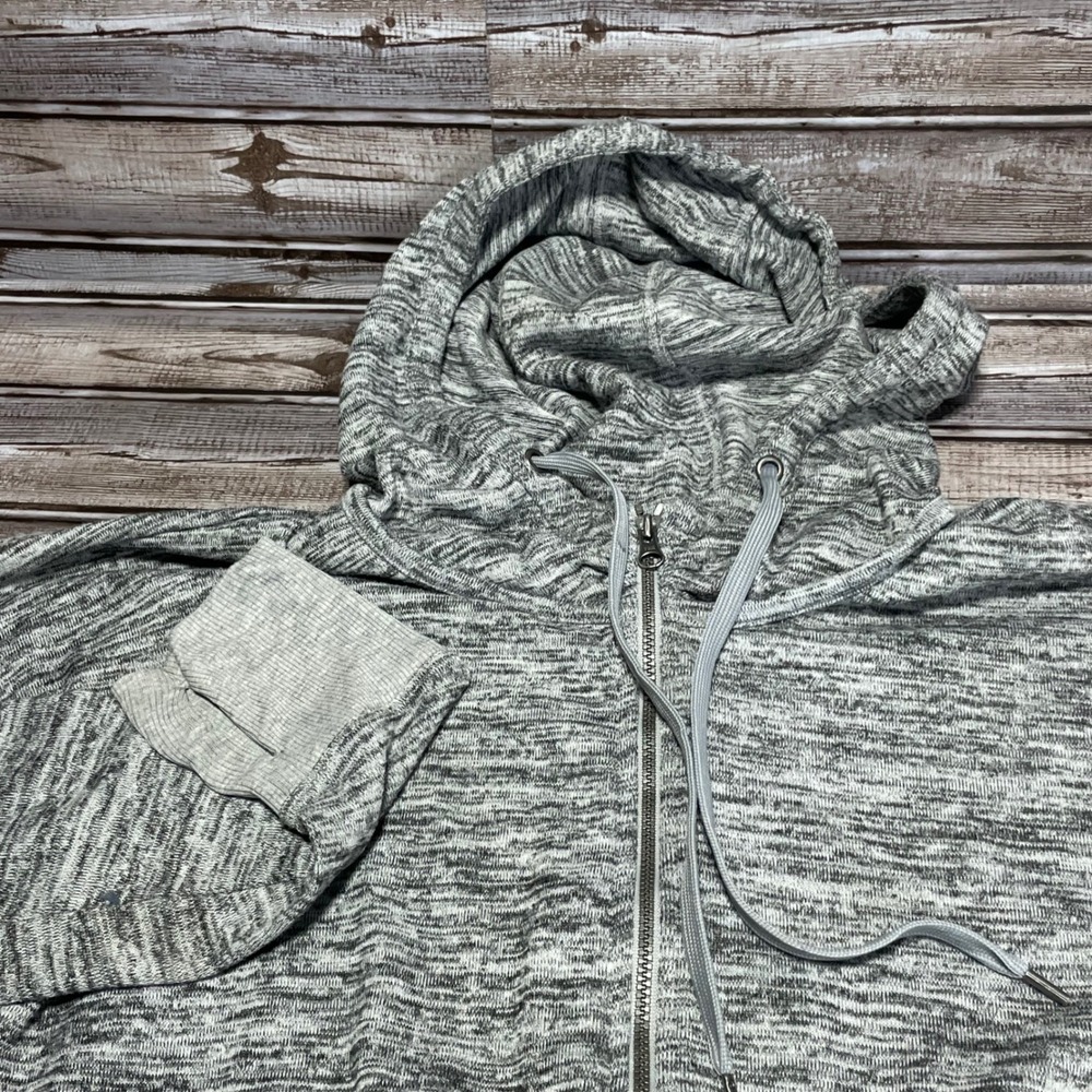 Athleta Gray Zip Up Hoodie Thumb Hole Cuffs Womens Size XS